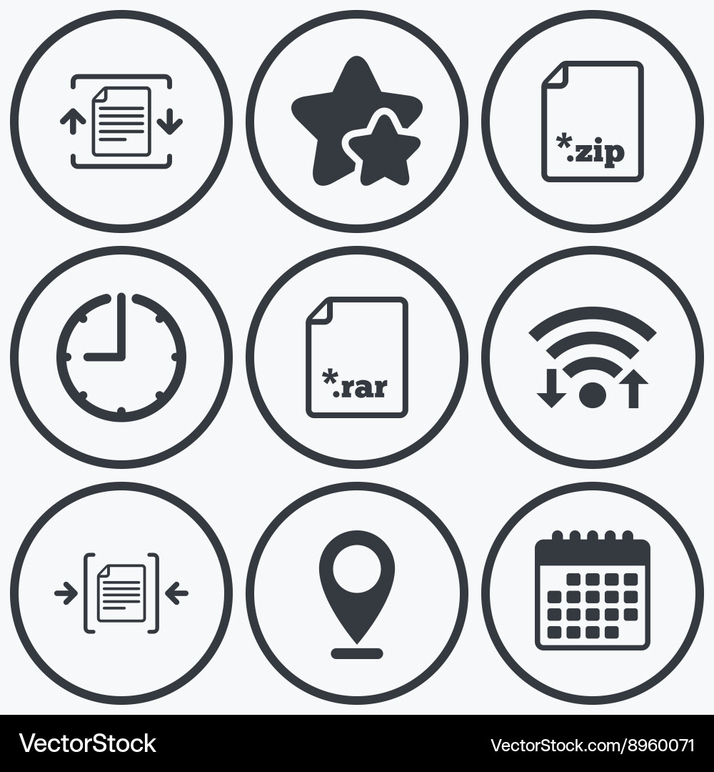 Data Compression Icons vector image