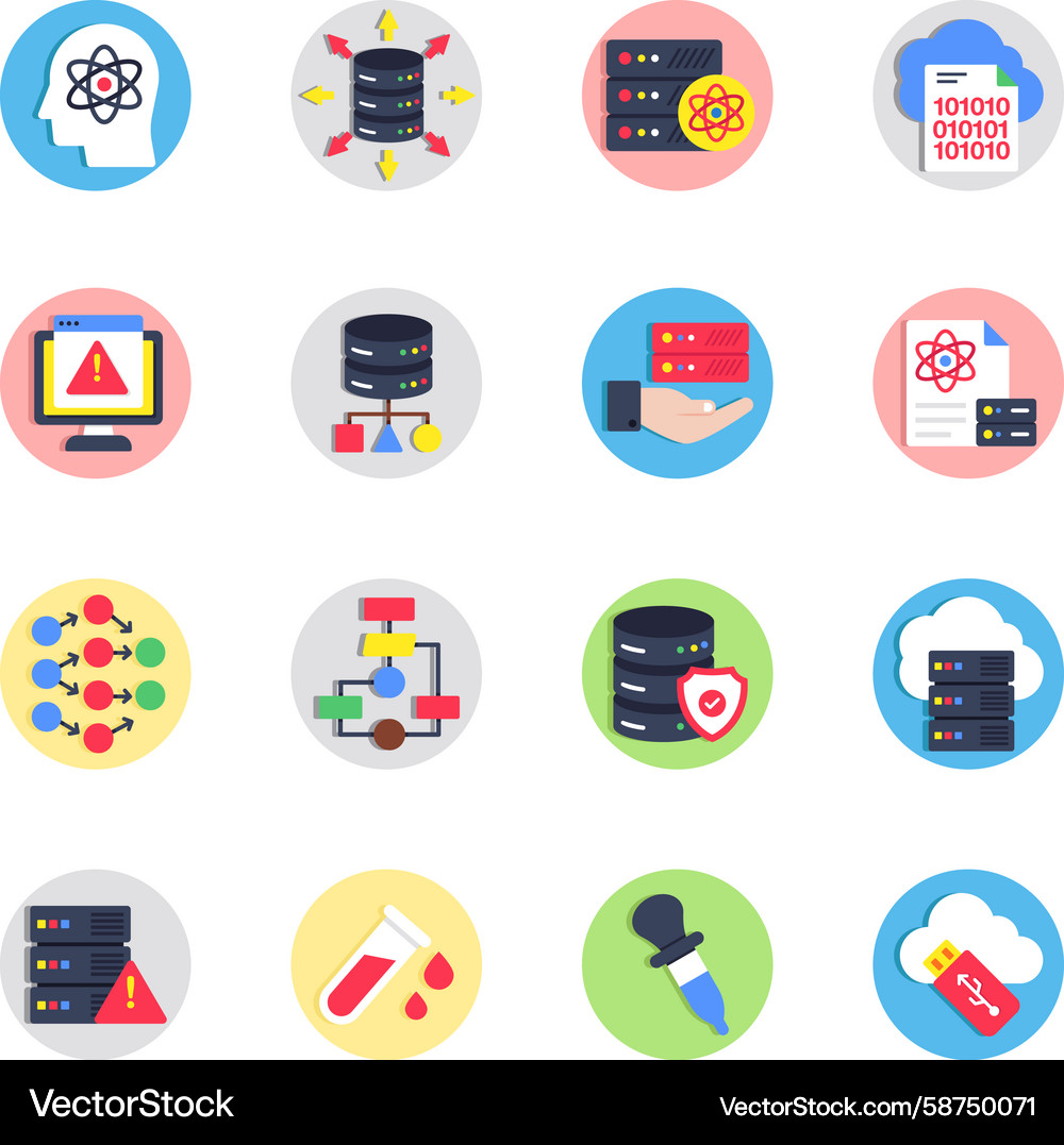 Data Science Flat Icons - Lab & Science Vector Image