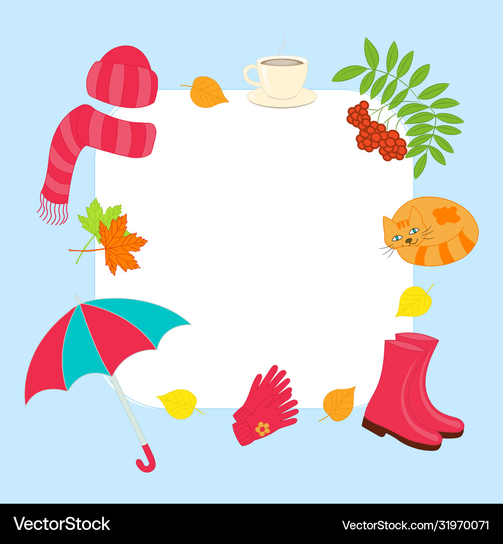 Frame with autumn set Frame with autumn set vector image