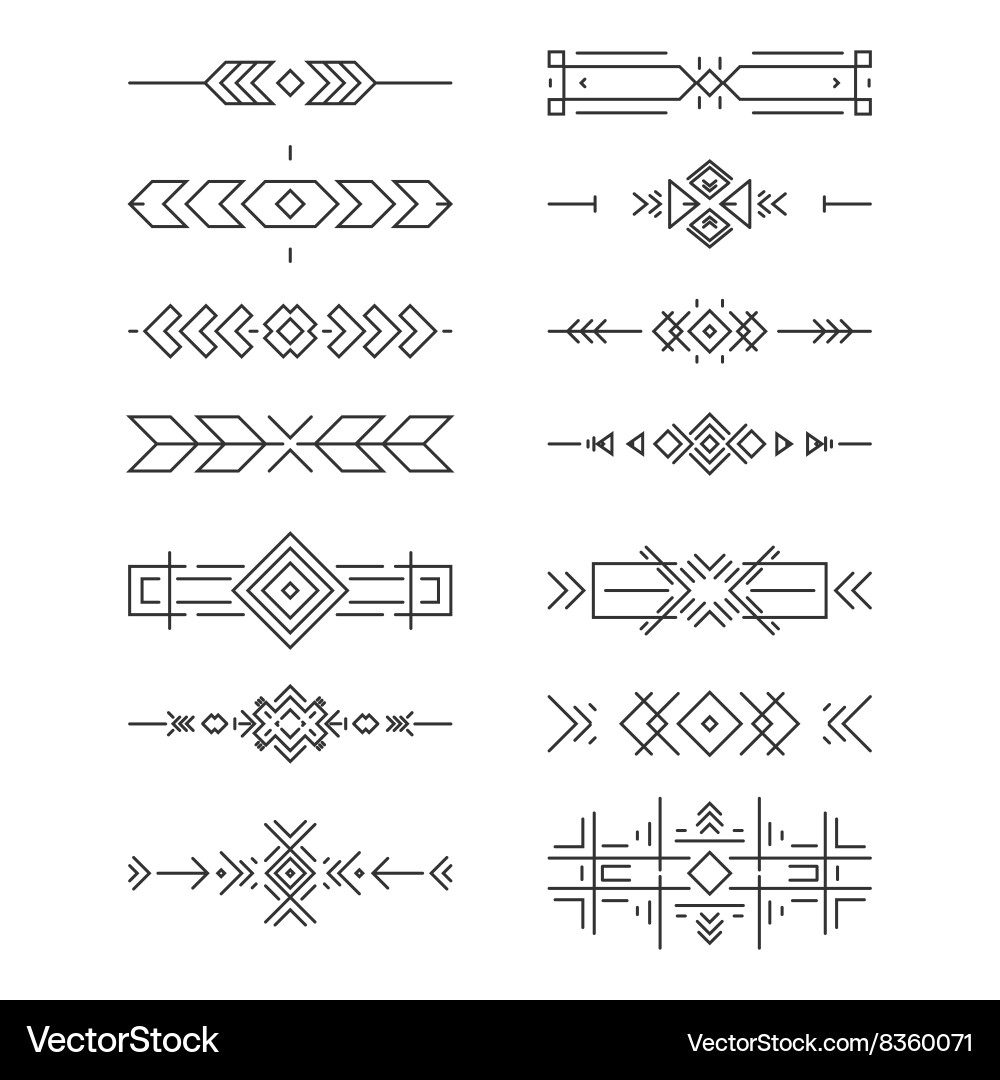 Geometric Aztec Patterns vector image