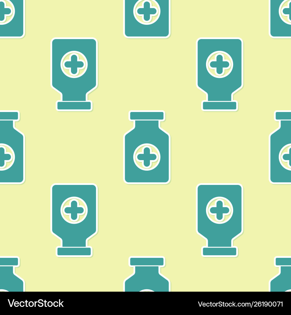Green medicine bottle icon isolated seamless Green medicine bottle icon isolated seamless vector image