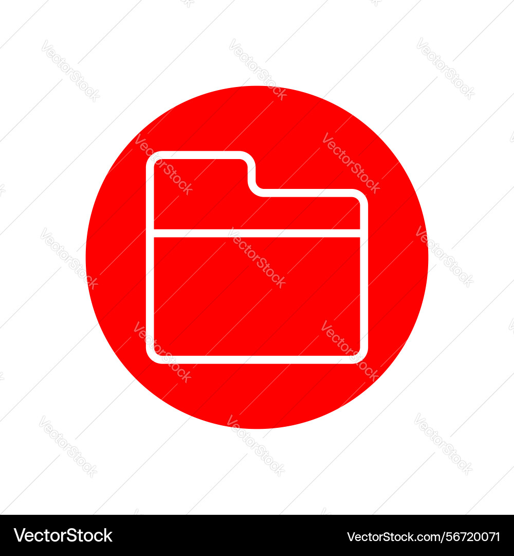 Hand-drawn minimal style line file folder icon vector image