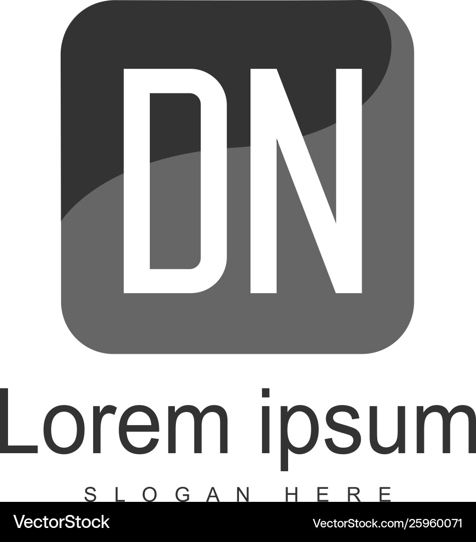 Initial dn logo template with modern frame Vector Image