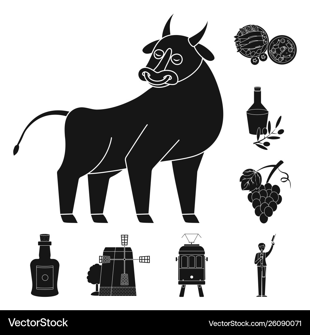 Isolated object and country symbol collection Vector Image