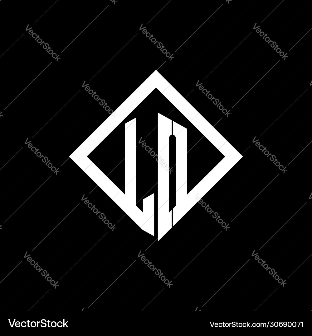 Lo logo monogram with square rotate style design Vector Image
