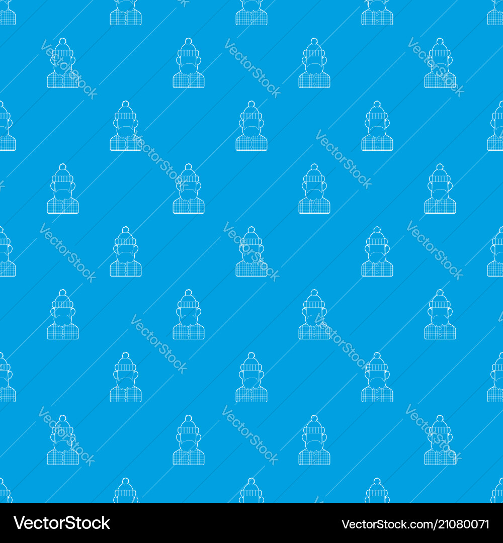 Lumberjack pattern seamless blue Royalty Free Vector Image
