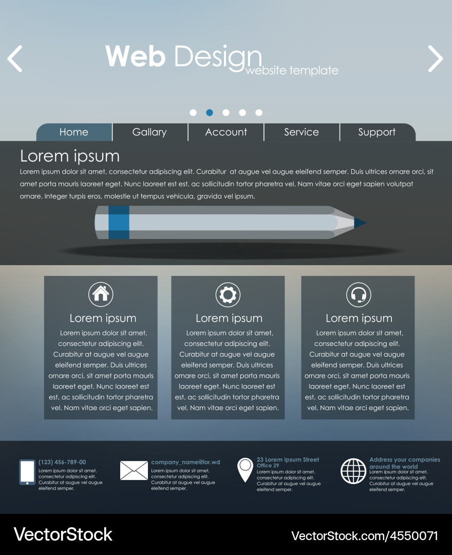 Menu design for web site Vector Image
