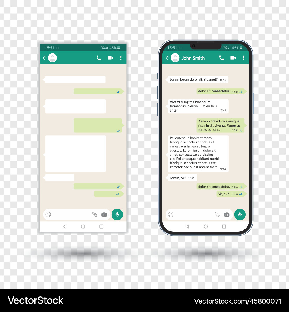Messenger ui template social communication app Messenger ui template social communication app Vector Image