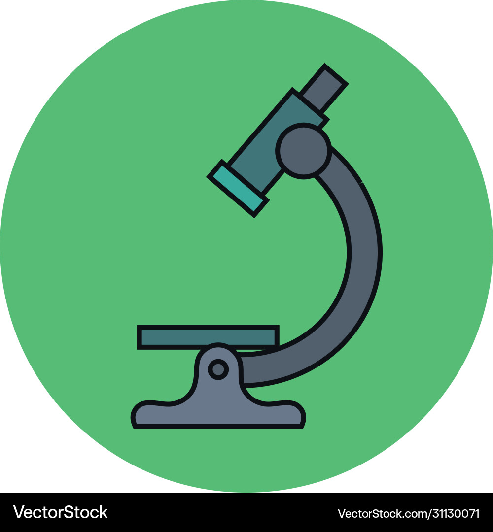 Microscope laboratory in frame circular Microscope laboratory in frame circular vector image