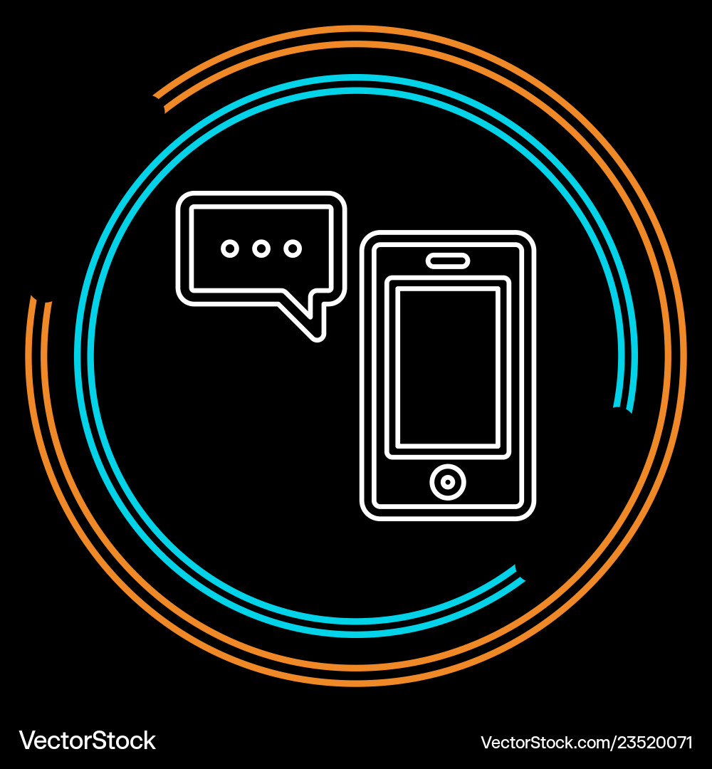 Mobile icon with text message Vector Image