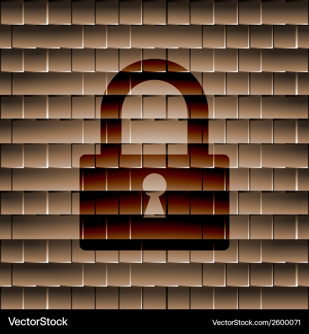 Padlock flat modern web button and space for your vector image