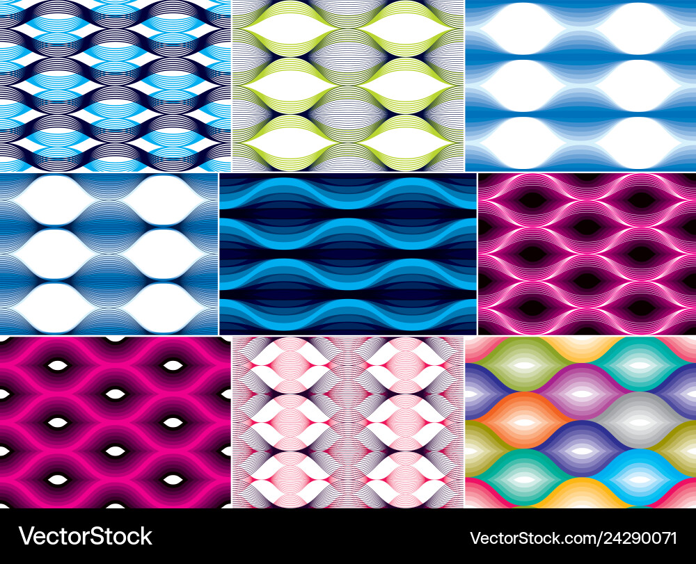 Seamless geometric patterns set simple Seamless geometric patterns set simple vector image