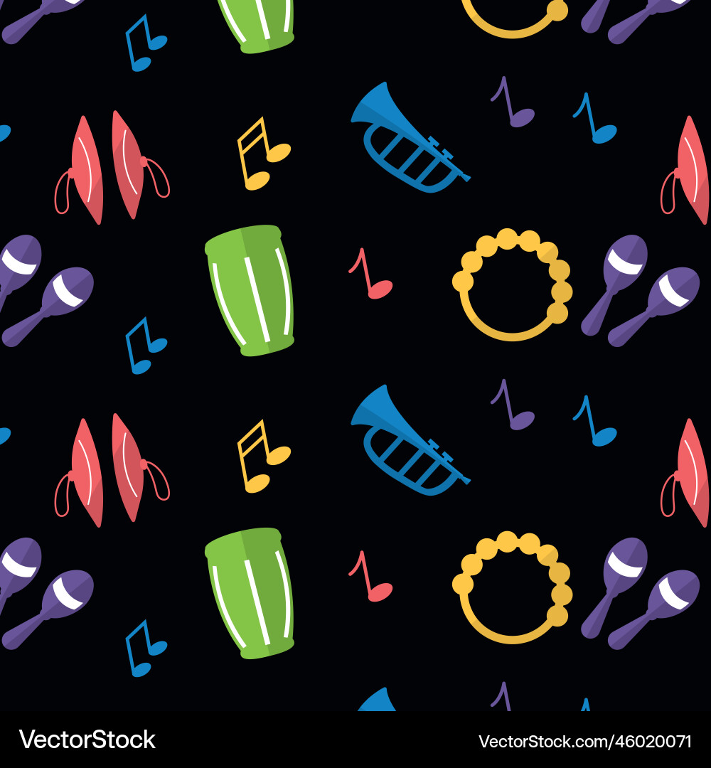 Seamless pattern background with musical Vector Image