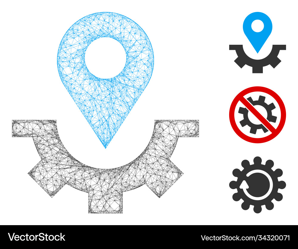 Service map marker polygonal web mesh Service map marker polygonal web mesh vector image