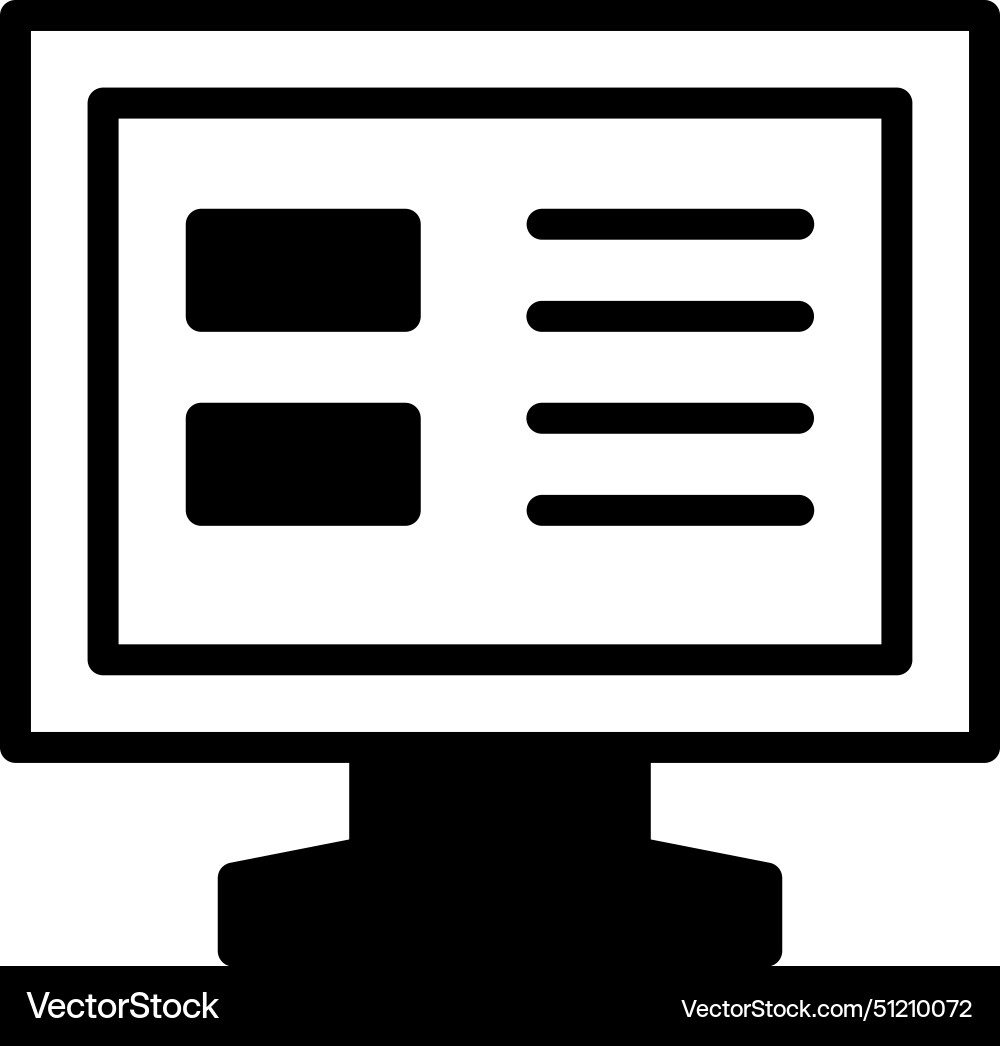 A computer monitor with black and white screen A computer monitor with black and white screen vector image