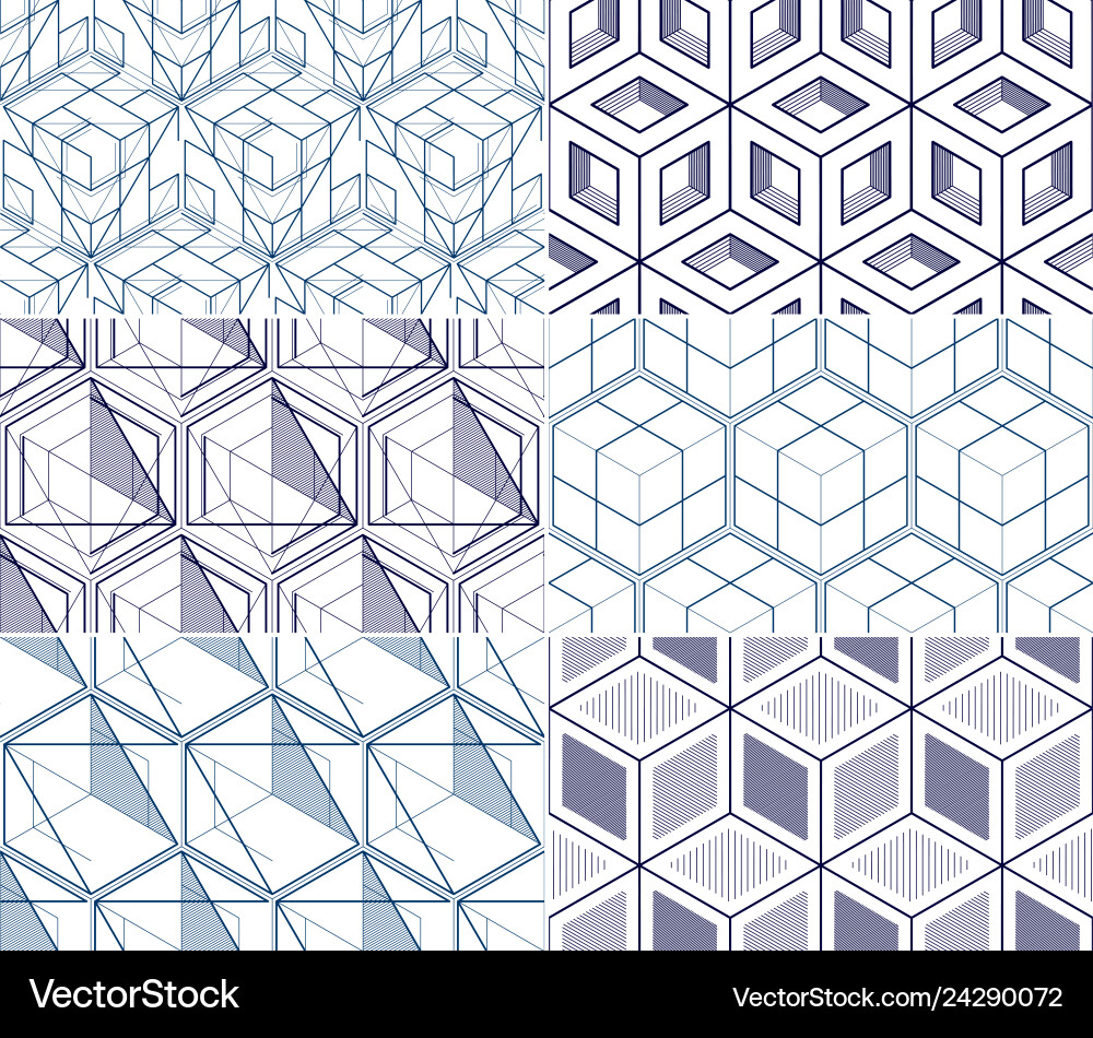 Abstract Geometric Cube Patterns vector image