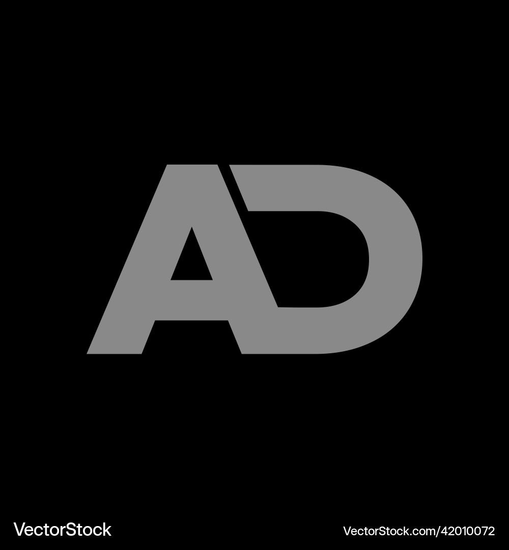 Ad company name initial letters monogram Ad company name initial letters monogram vector image