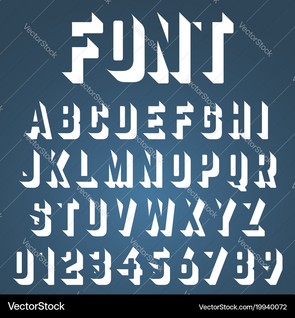 Alphabet Font Template - Letters & Numbers Vector Image