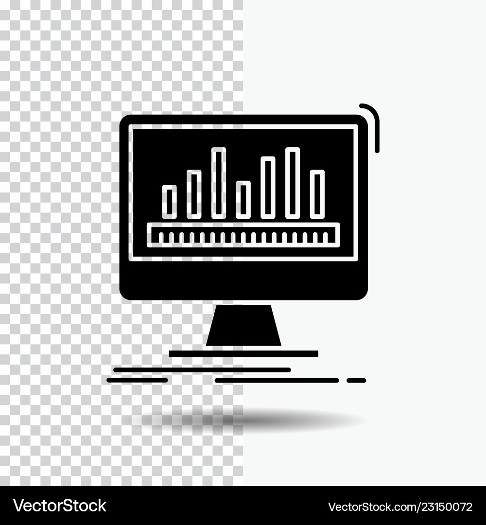 Analytics processing dashboard data stats glyph Analytics processing dashboard data stats glyph vector image