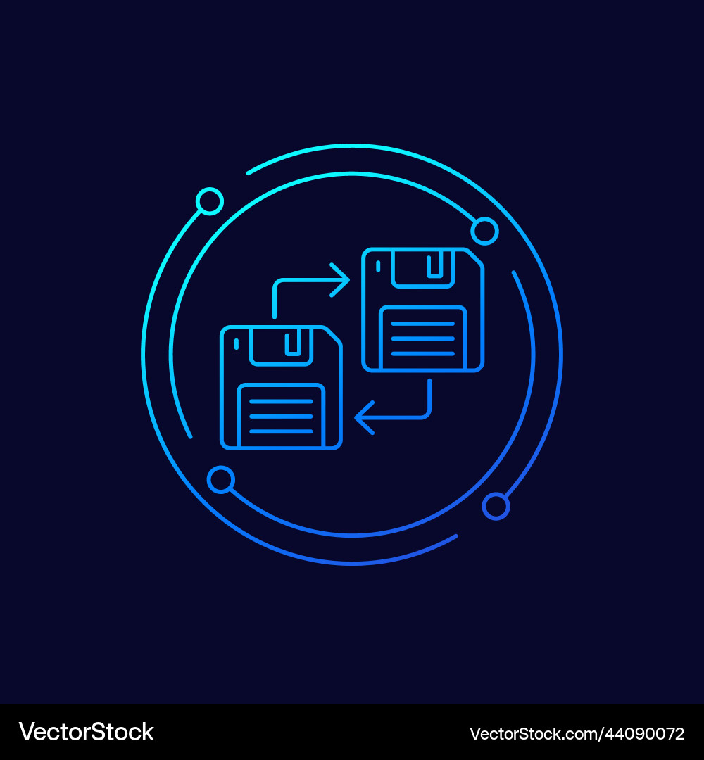 Backup line icon with a floppy disk Vector Image