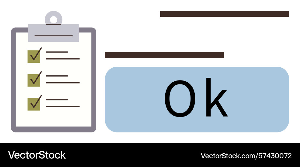 Checklist with completed tasks and ok confirmation Checklist with completed tasks and ok confirmation vector image