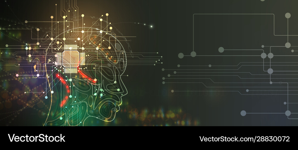Conceptual technology artificial intelligence Conceptual technology artificial intelligence vector image