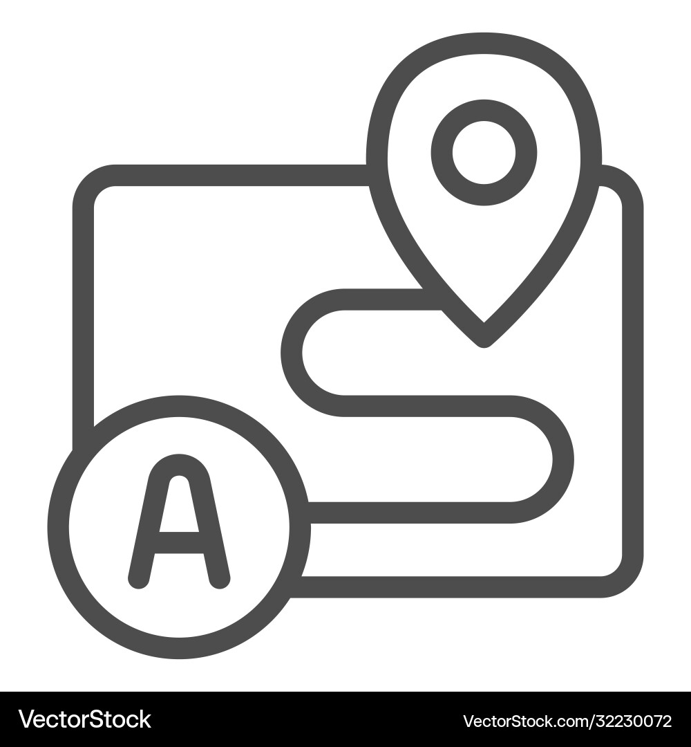 Distance between points with location marker line Distance between points with location marker line vector image