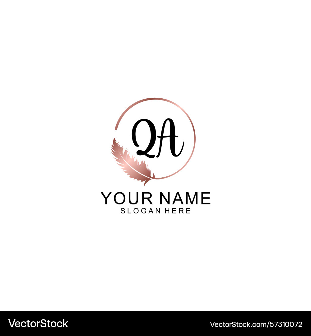 Elegant handwritten qa monogram logo collection Elegant handwritten qa monogram logo collection vector image