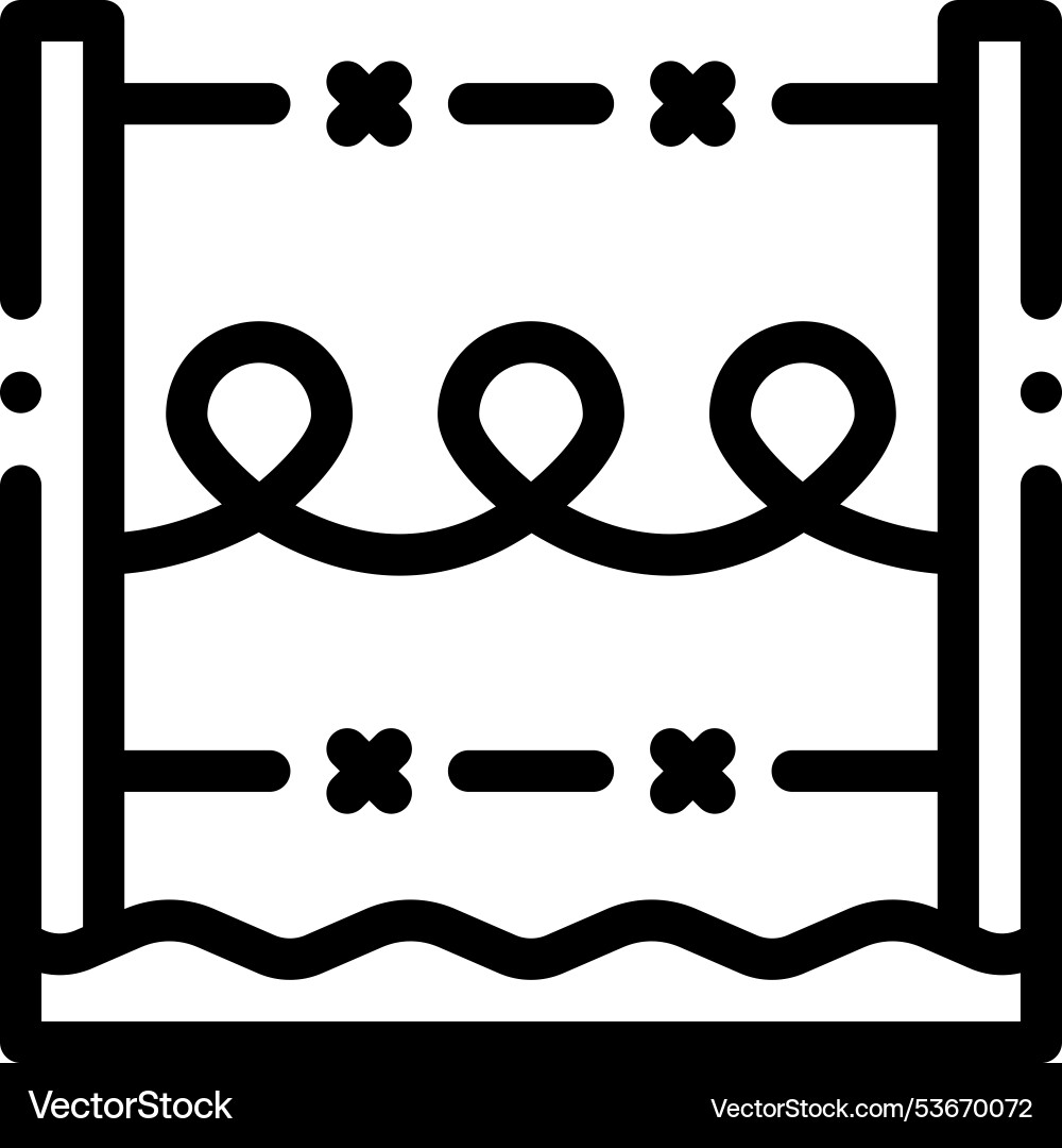 Fence icon thin linear style design isolated vector image