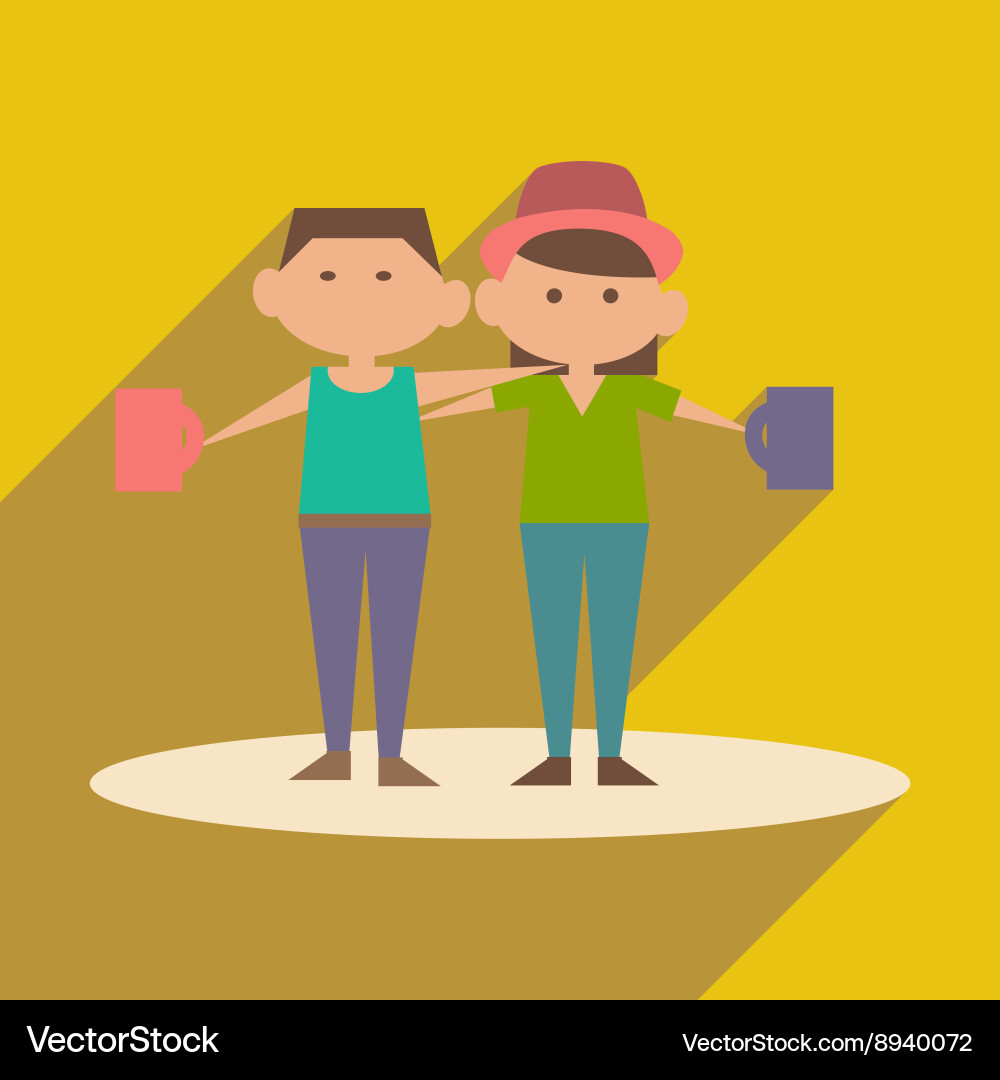 Flat with shadow icon and mobile application vector image