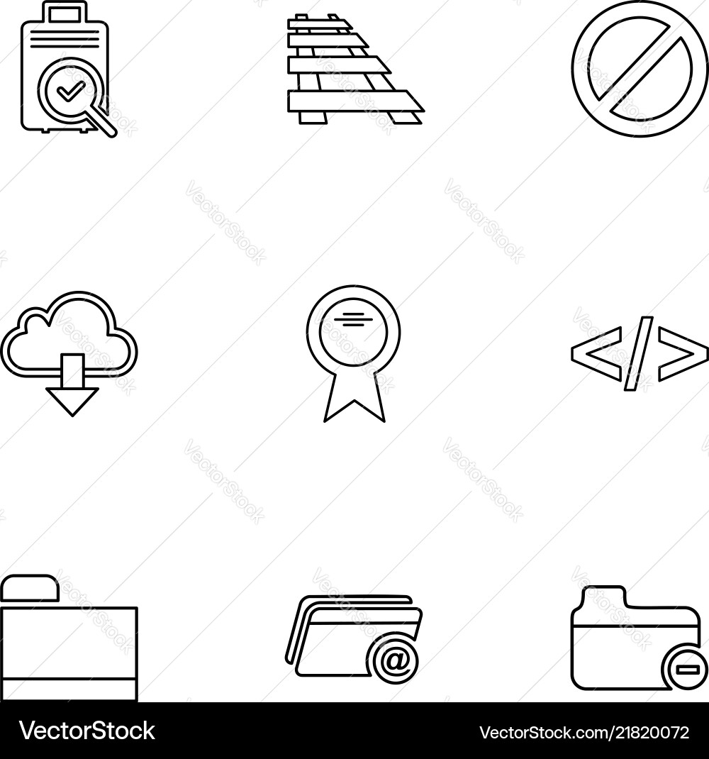 Folder files directory search code eps icons vector image