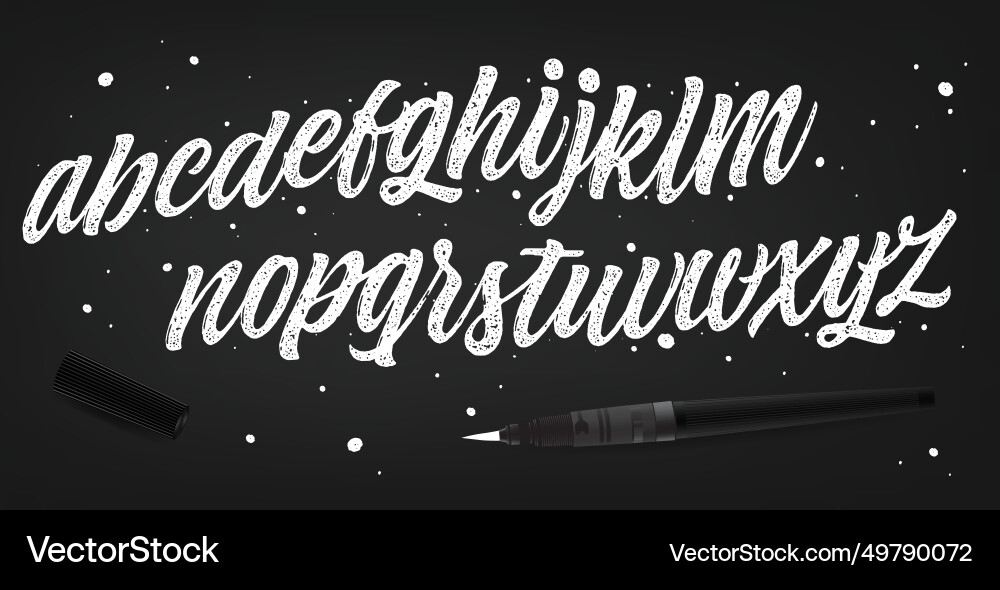 Handwritten script alphabet Handwritten script alphabet vector image