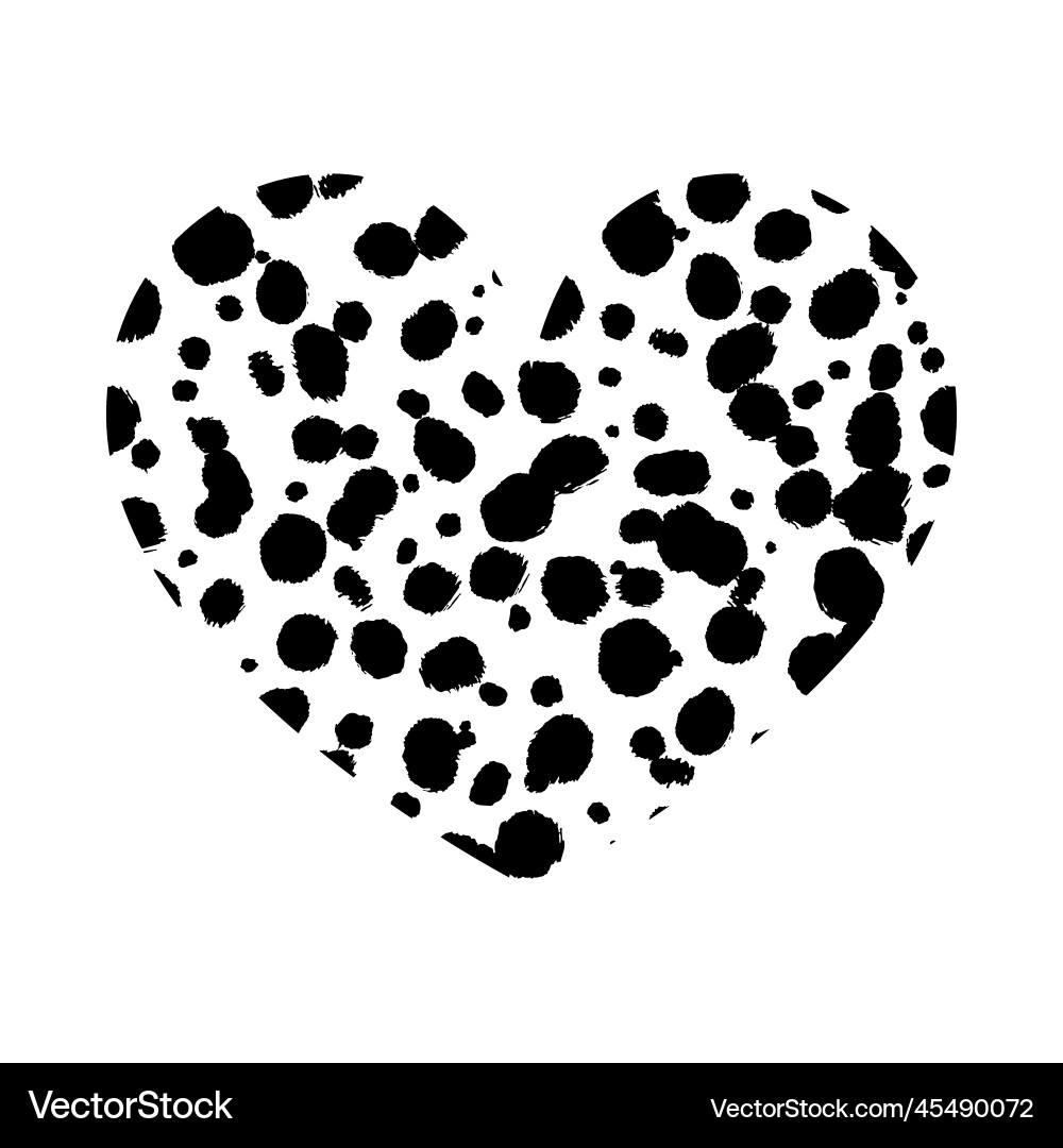 Heart shape with cheetah print texture abstract Heart shape with cheetah print texture abstract vector image