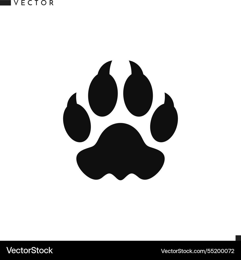 Lion paw print icon vector image