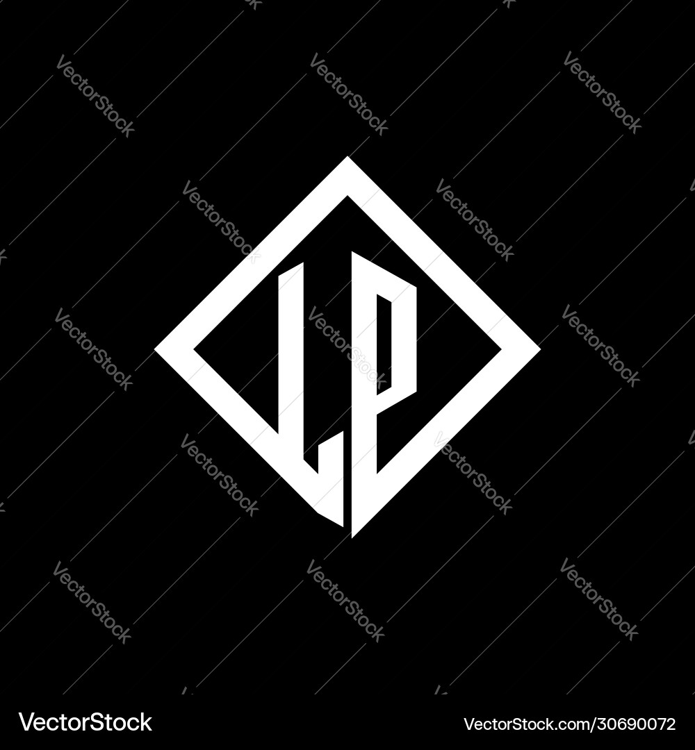Lp logo monogram with square rotate style design Vector Image