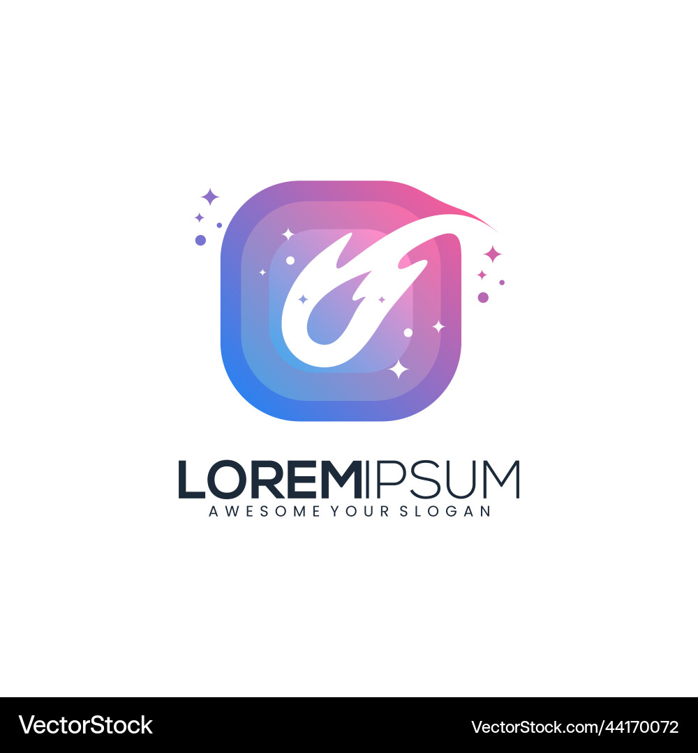 Meteorit icon logo design gradient color Meteorit icon logo design gradient color vector image