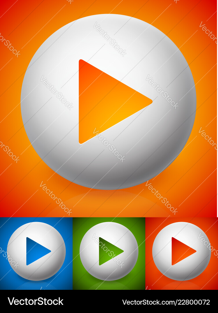 Modern play button images with 4 color Modern play button images with 4 color vector image