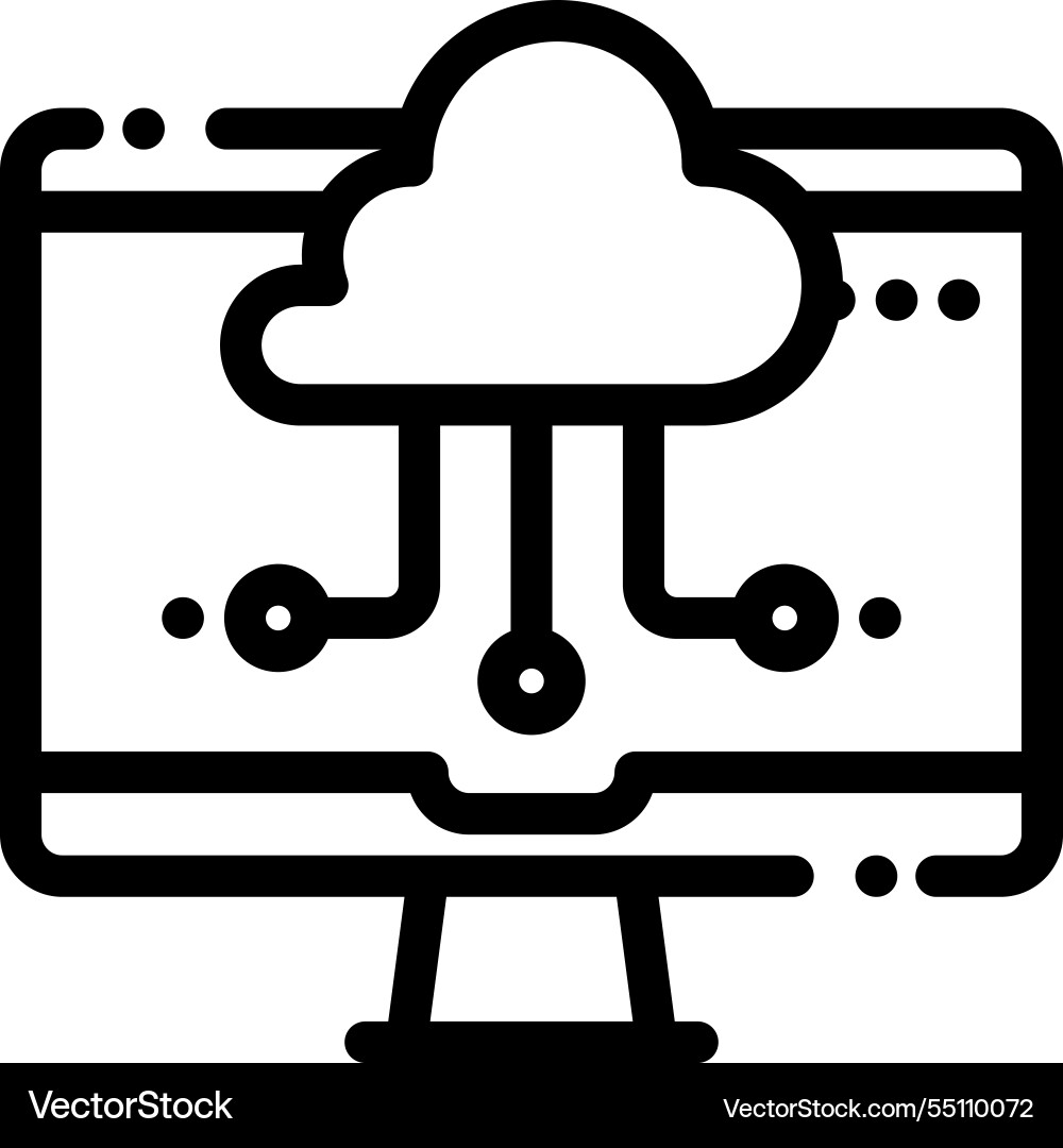 Monitor icon thin linear style design isolated Monitor icon thin linear style design isolated vector image