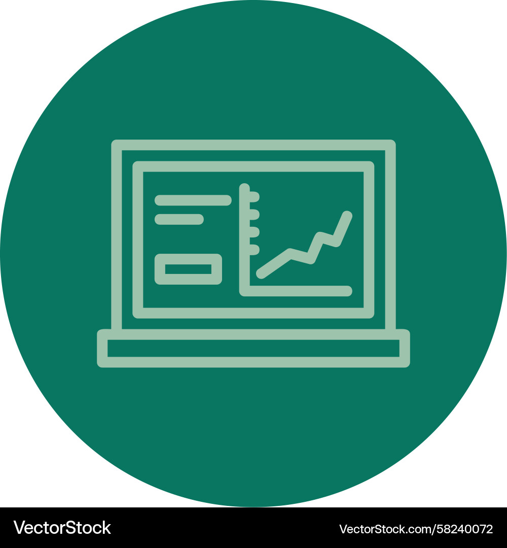 Multi-Color Line Chart Icon Vector Image