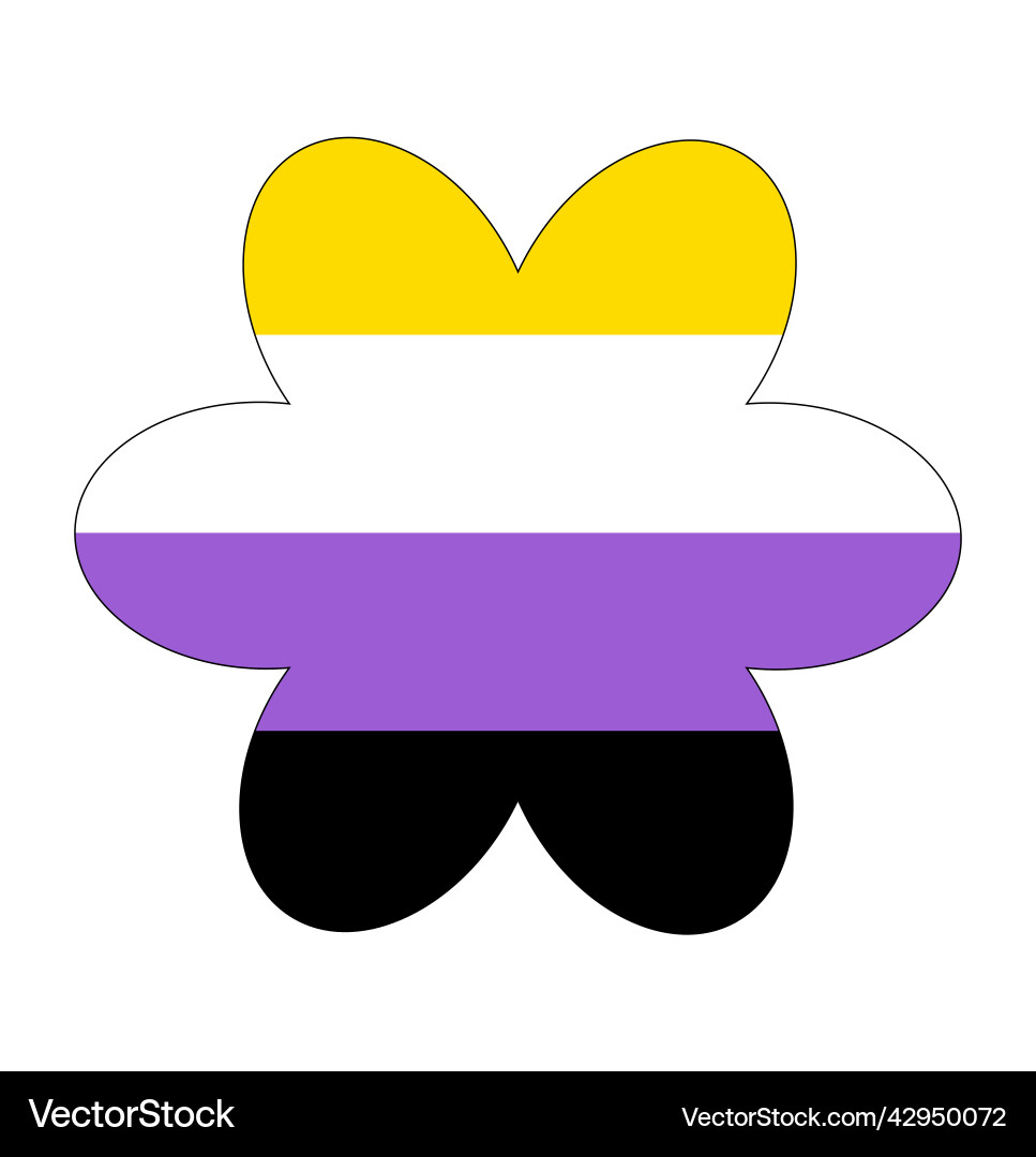Non-binary pride community flag lgbt symbol Non-binary pride community flag lgbt symbol vector image