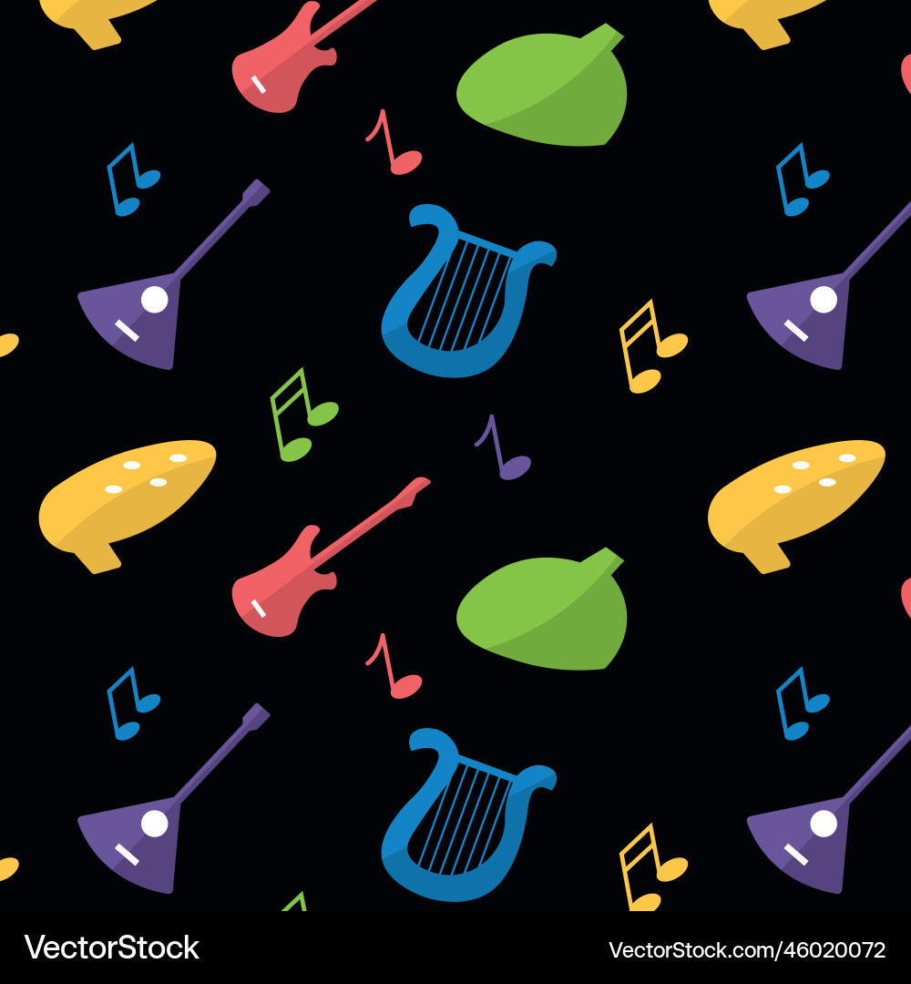Seamless pattern background with musical Vector Image