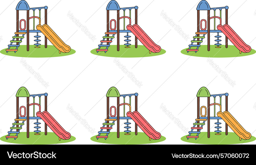 Seamless pattern of cartoon playground with slide Vector Image