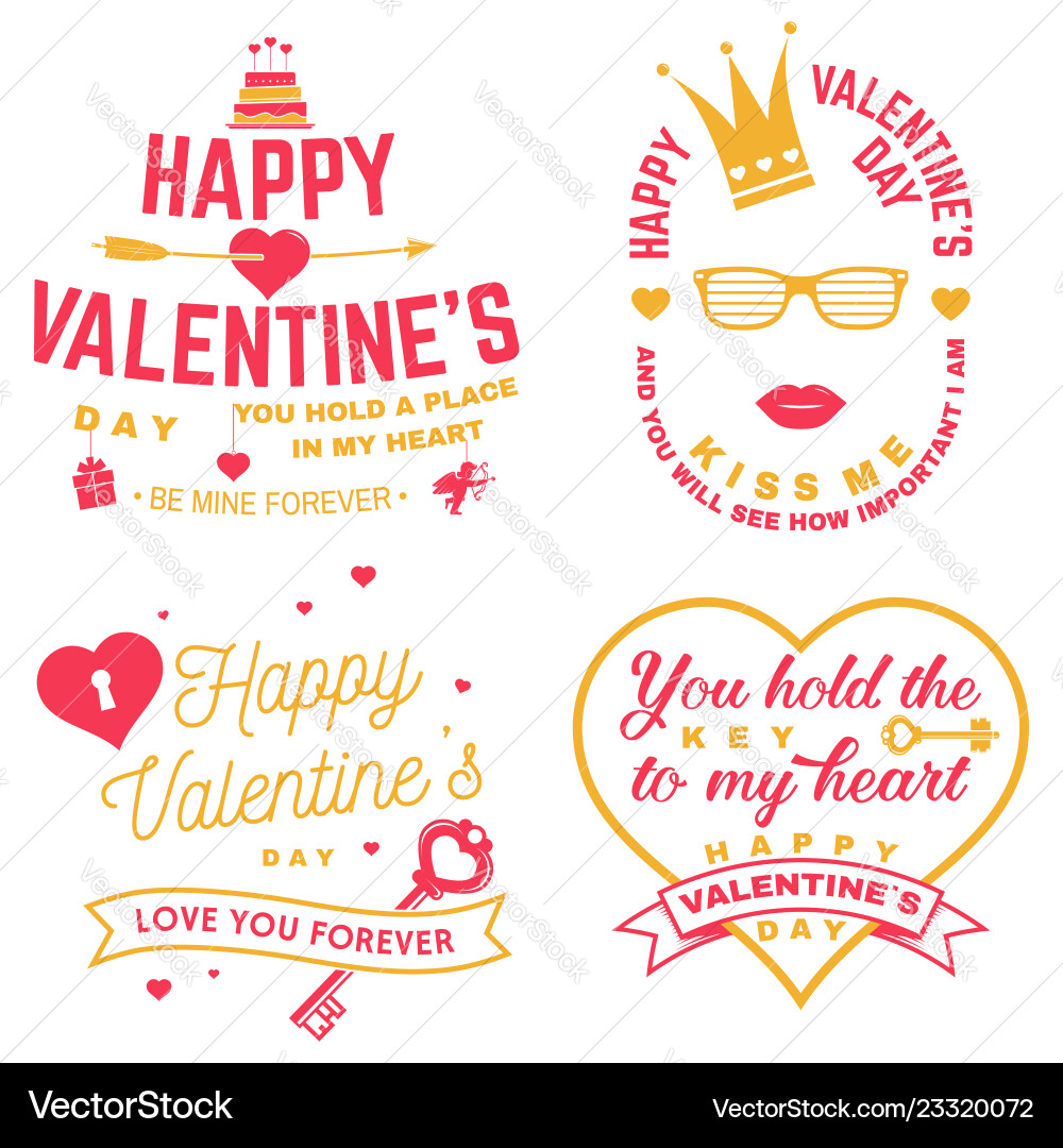 Set happy valentines day sign stamp card Set happy valentines day sign stamp card vector image
