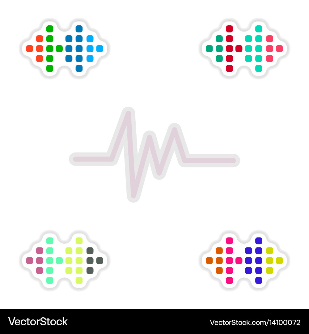 Set of color label design collection sound Vector Image