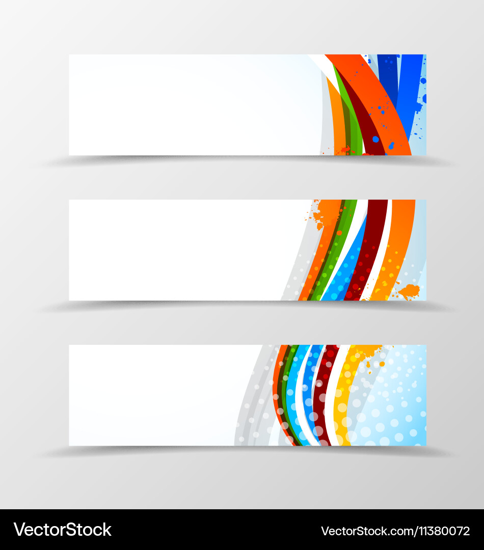 Set of header banner wave design vector image