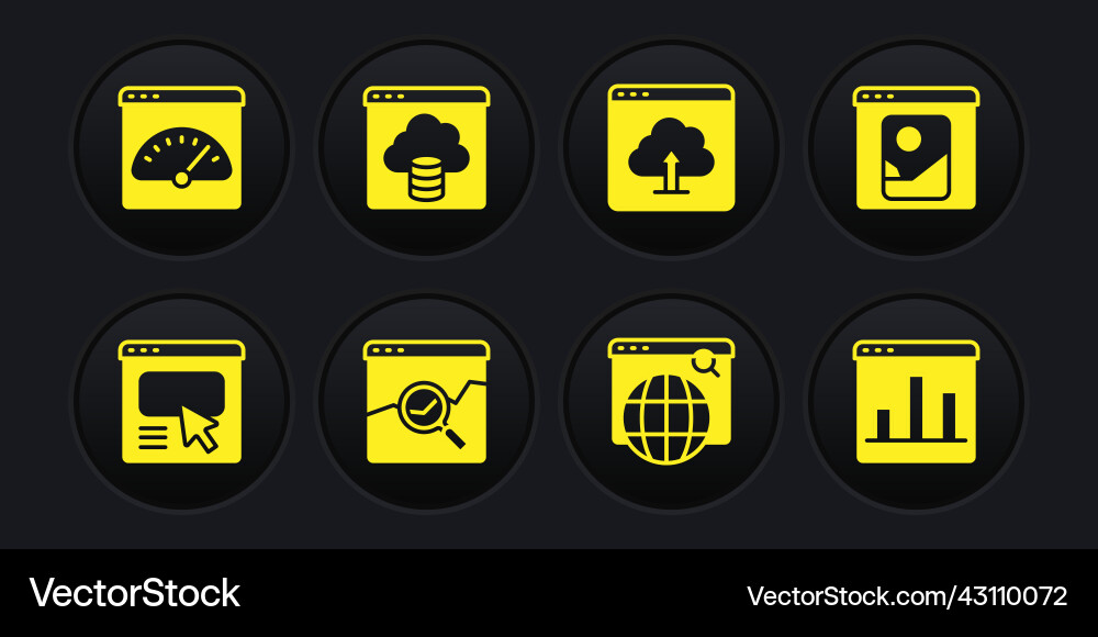 Set ui or ux design photo retouching website Set ui or ux design photo retouching website vector image