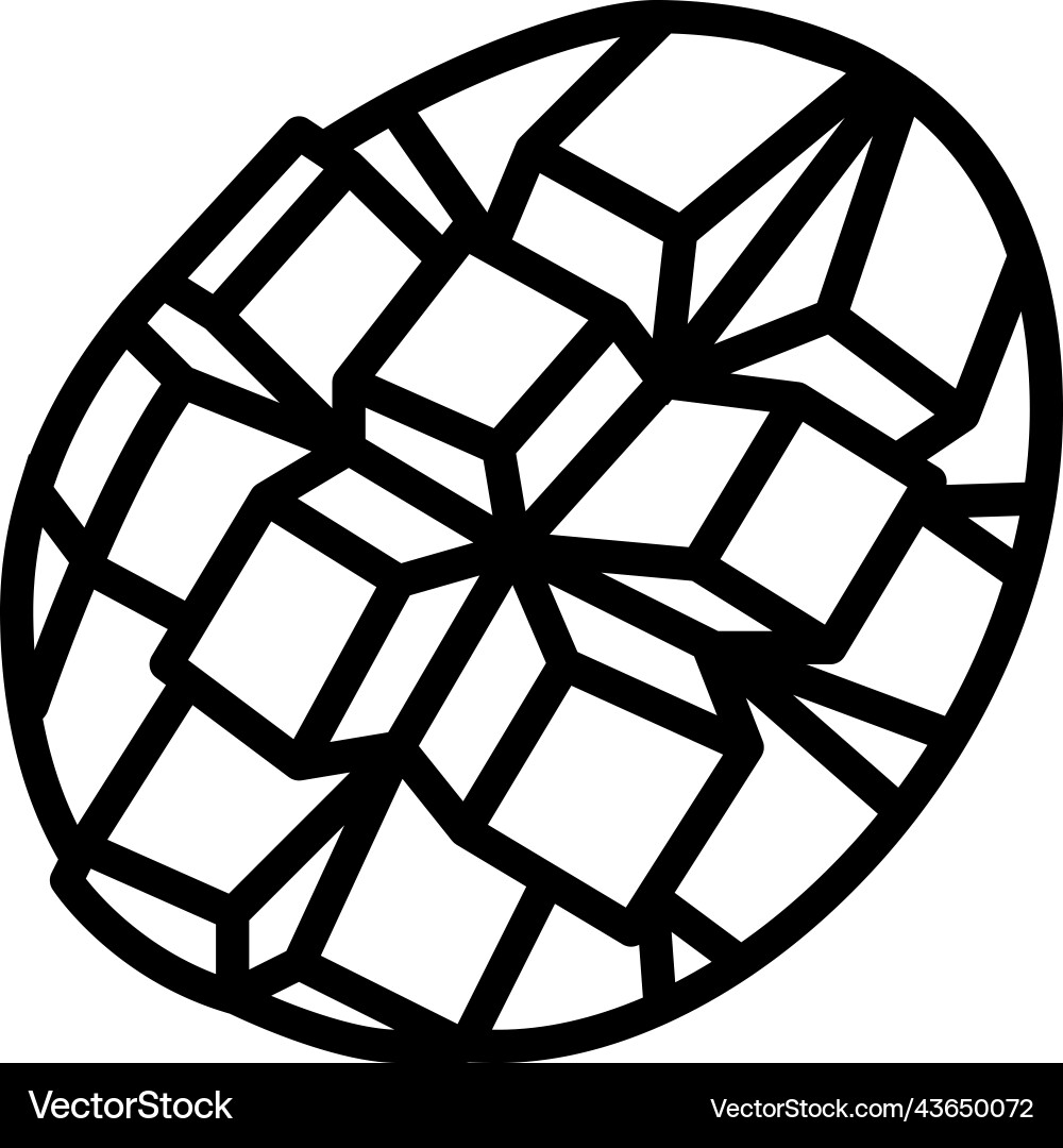 Slice mango cube line icon Vector Image
