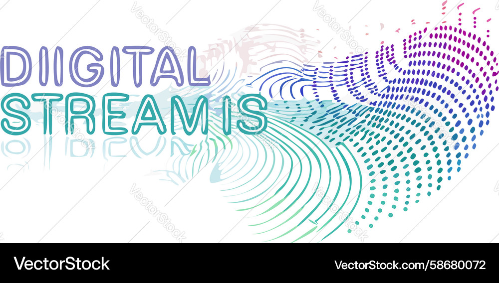 Stylized digital streams circular pattern design Vector Image