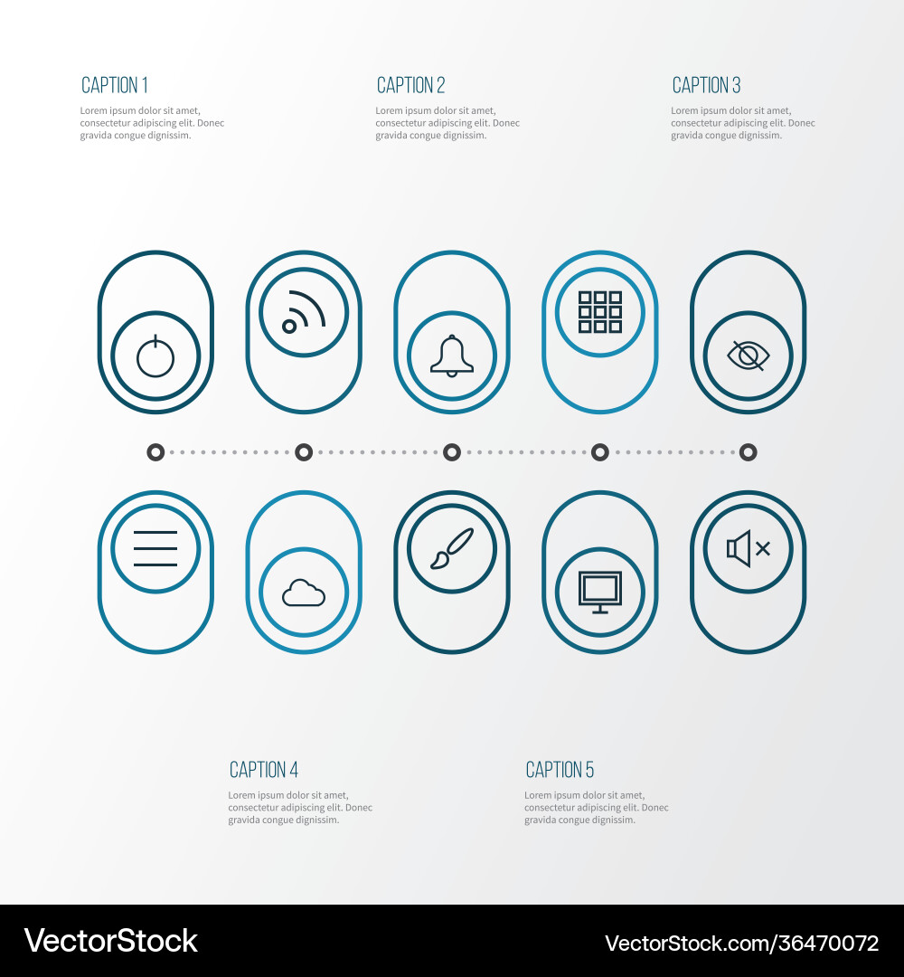 User icons line style set with silence wifi User icons line style set with silence wifi vector image