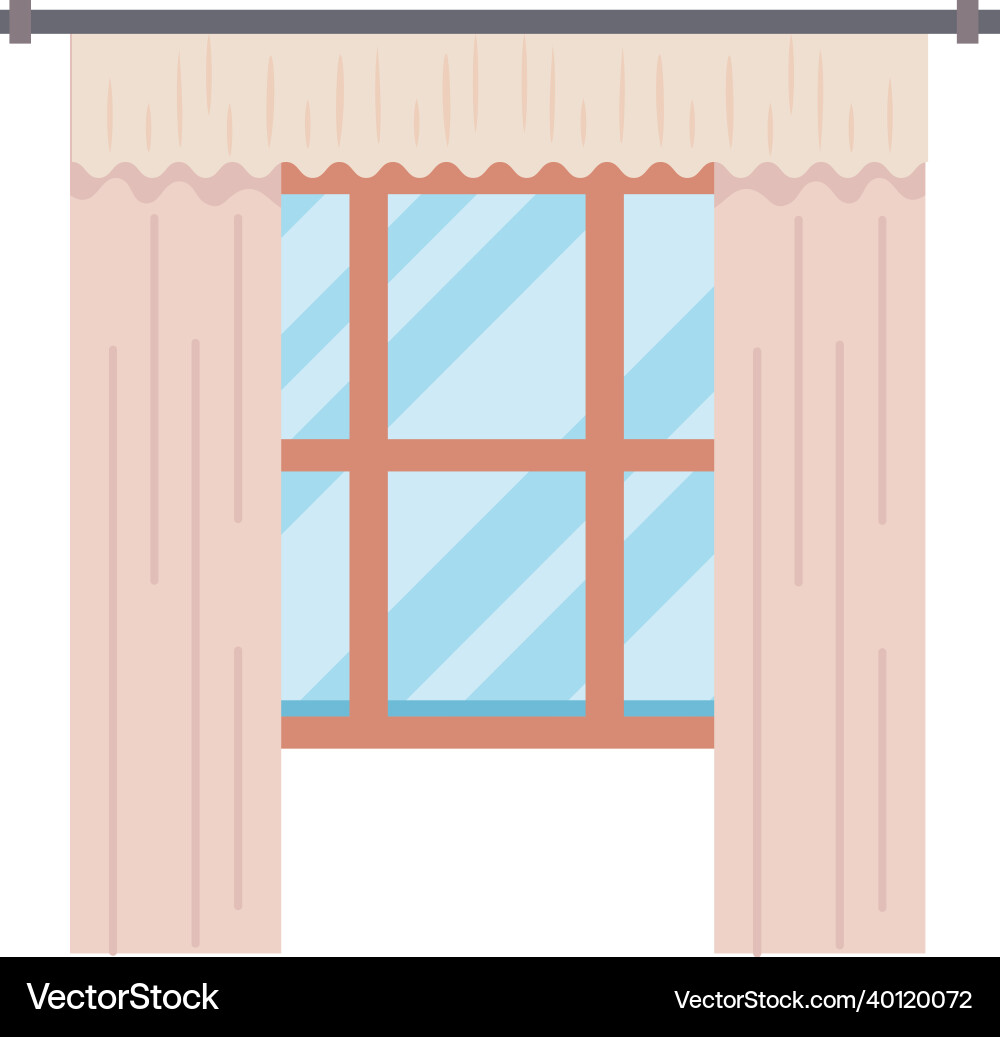 Window with curtains vector image